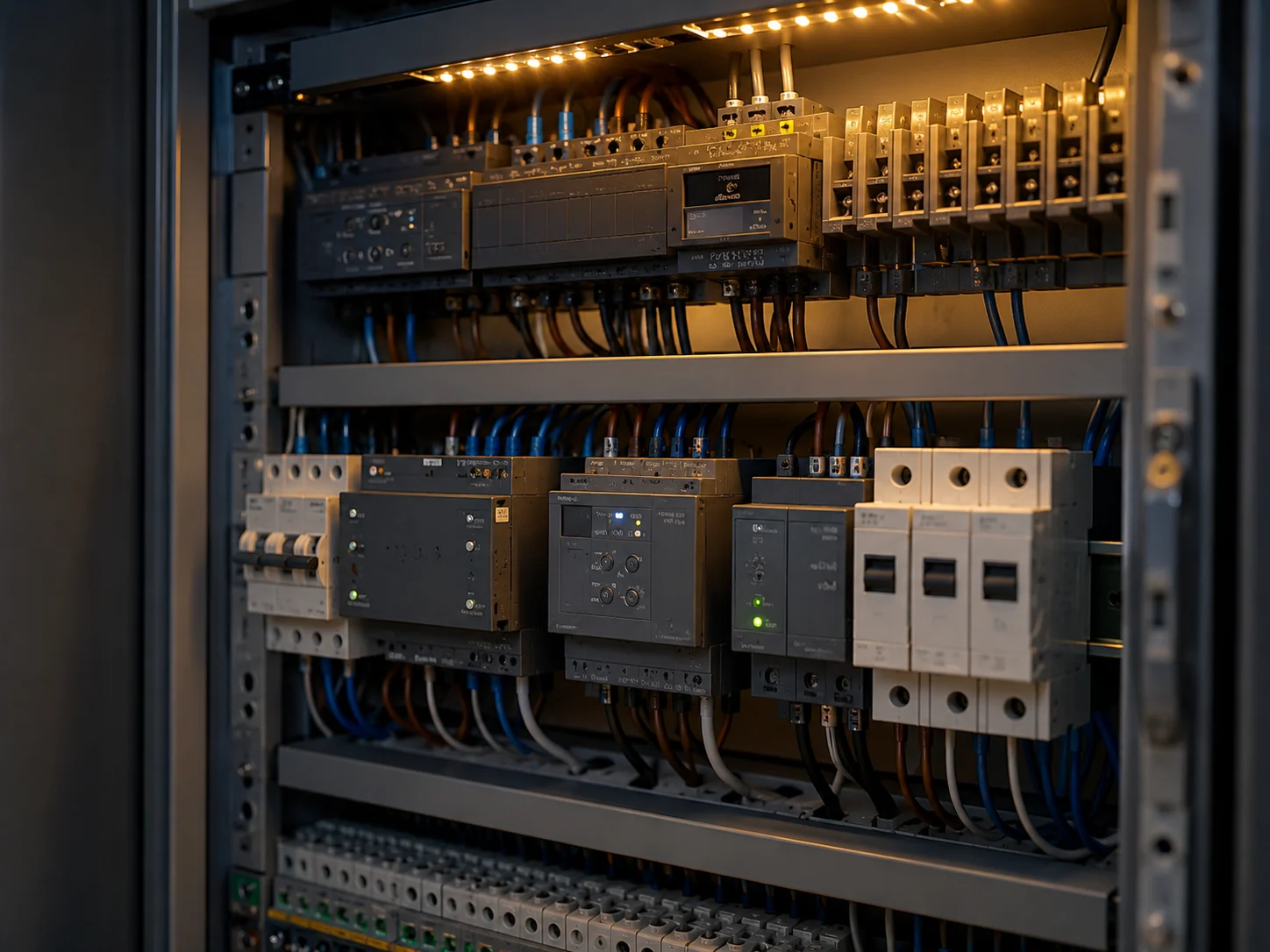 Щит с управляющими реле и модулями умного дома для LED-подсветки